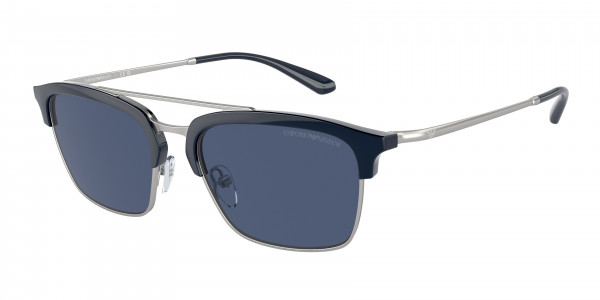 Emporio Armani EA4228 Sunglasses, 304580 SHINY BLUE/MATTE SILVER DARK B (BLUE)