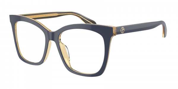 Giorgio Armani AR7254U Eyeglasses, 6078 TOP BLUE/TRASPARENT YELLOW (BLUE)