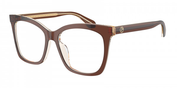 Giorgio Armani AR7254U Eyeglasses, 6090 TOP TRASPARENT BROWN/HONEY (BROWN)