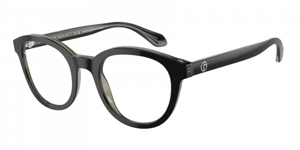 Giorgio Armani AR7256F Eyeglasses, 6087 TOP BLACK/TRASPARENT GREEN (BLACK)