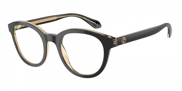 Giorgio Armani AR7256 Eyeglasses, 6084 TOP BLACK/TRASPARENT ORANGE (BLACK)