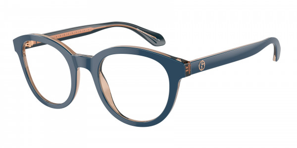 Giorgio Armani AR7256 Eyeglasses, 6085 TOP BLUE/TRASPARENT BROWN (BLUE)