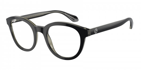Giorgio Armani AR7256 Eyeglasses, 6087 TOP BLACK/TRASPARENT GREEN (BLACK)