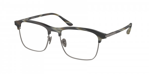 Giorgio Armani AR7262 Eyeglasses, 6066 MATTE GREEN HORN (GREEN)