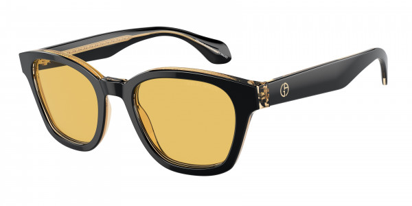 Giorgio Armani AR8207 Sunglasses, 608485 TOP BLACK/TRANSPARENT ORANGE Y (BLACK)