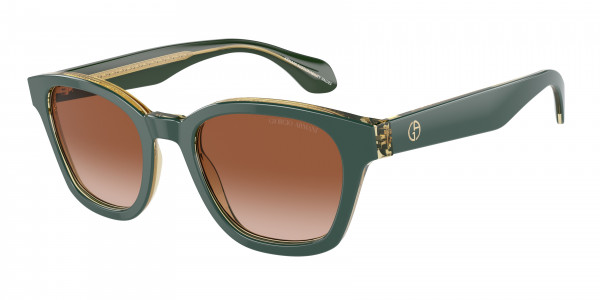 Giorgio Armani AR8207 Sunglasses, 608613 TOP GREEN/TRANSPARENT OLIVE GR (GREEN)