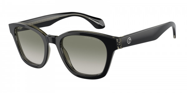 Giorgio Armani AR8207 Sunglasses, 60873M TOP BLACK/TRANSPARENT GREEN GR (BLACK)