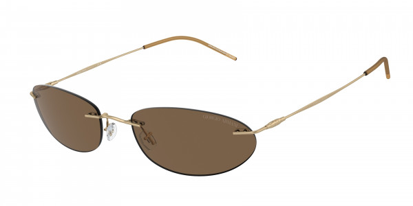 Giorgio Armani AR1508M Sunglasses, 300273 MATTE PALE GOLD DARK BROWN (GOLD)