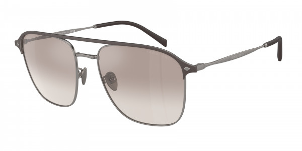 Giorgio Armani AR6154 Sunglasses, 300394 MATTE GUNMETAL GRADIENT BROWN (GREY)