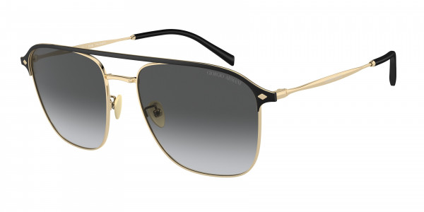 Giorgio Armani AR6154 Sunglasses, 3013T3 PALE GOLD GRADIENT GREY POLAR (GOLD)