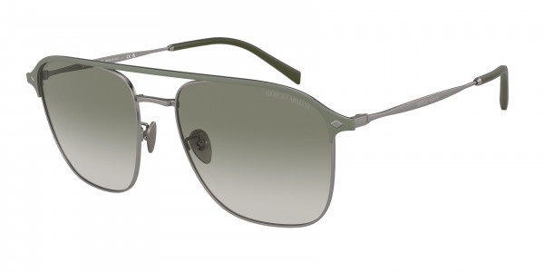 Giorgio Armani AR6154 Sunglasses, 33768E MATTE GUNMETAL GRADIENT GREEN (GREY)