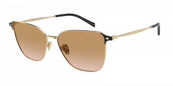 Giorgio Armani AR6155 Sunglasses, 301313 PALE GOLD GRADIENT BROWN (GOLD)