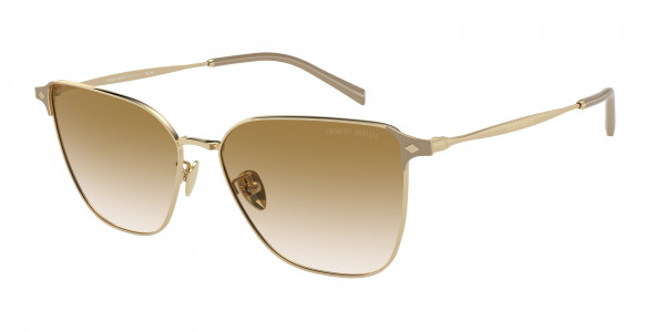 Giorgio Armani AR6155 Sunglasses, 337713 PALE GOLD CLEAR GRADIENT LIGHT (GOLD)