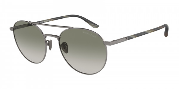 Giorgio Armani AR6156 Sunglasses, 30038E MATTE GUNMETAL GRADIENT GREEN (GREY)