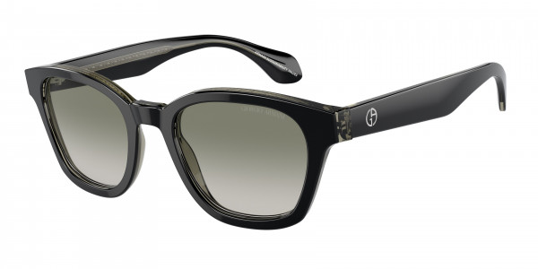 Giorgio Armani AR8207F Sunglasses, 60873M TOP BLACK/TRANSPARENT GREEN GR (BLACK)