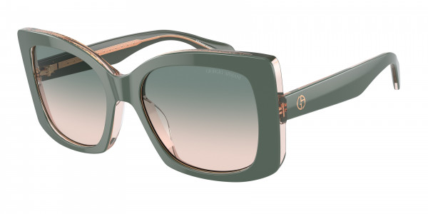 Giorgio Armani AR8208U Sunglasses, 60762C TOP SAGE GREEN/TRANSP PINK LIG (GREEN)