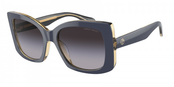 Giorgio Armani AR8208U Sunglasses, 60788G TOP BLUE/TRANSPARENT YELLOW GR (BLUE)