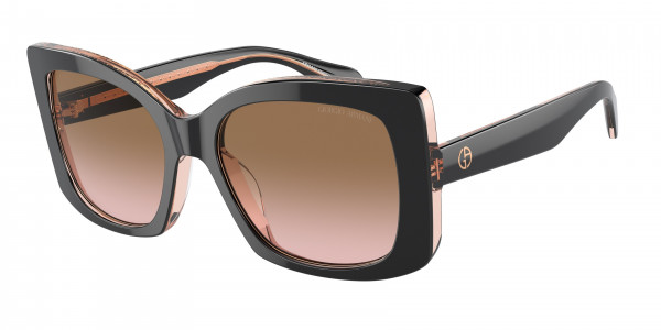 Giorgio Armani AR8208U Sunglasses, 608911 TOP BLACK/TRANSPARENT PINK PIN (BLACK)