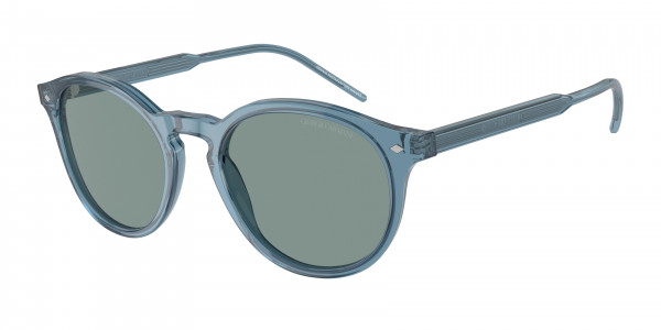 Giorgio Armani AR8211 Sunglasses, 607156 TRASPARENT BLUE GREY VINTAGE B (BLUE)