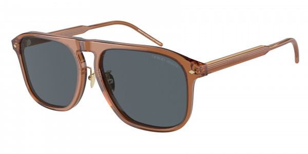 Giorgio Armani AR8212F Sunglasses, 5932R5 TRASPARENT BROWN BLUE (BROWN)