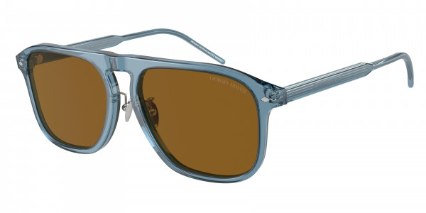 Giorgio Armani AR8212F Sunglasses, 607133 TRASPARENT BLUE BROWN (BLUE)