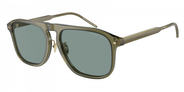 Giorgio Armani AR8212F Sunglasses, 607456 TRASPARENT GREEN GREY (GREEN)