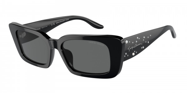 Giorgio Armani AR8214BU Sunglasses, 500187 BLACK DARK GREY (BLACK)