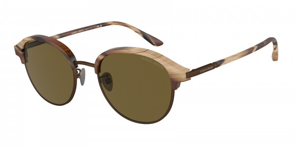 Giorgio Armani AR8215 Sunglasses, 606573 MATTE BROWN HORN DARK BROWN (BROWN)
