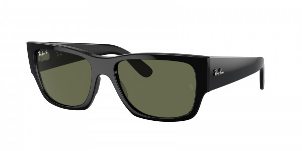 Ray-Ban RB0947S CARLOS Sunglasses, 901/58 CARLOS BLACK POLAR GREEN (BLACK)