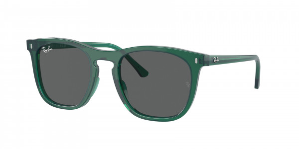 Ray-Ban RB2210F Sunglasses, 6615B1 TRANSPARENT GREEN DARK GREY (GREEN)
