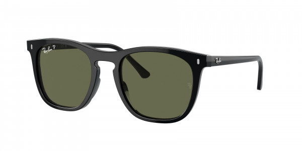 Ray-Ban RB2210F Sunglasses, 901/58 BLACK POLAR GREEN (BLACK)