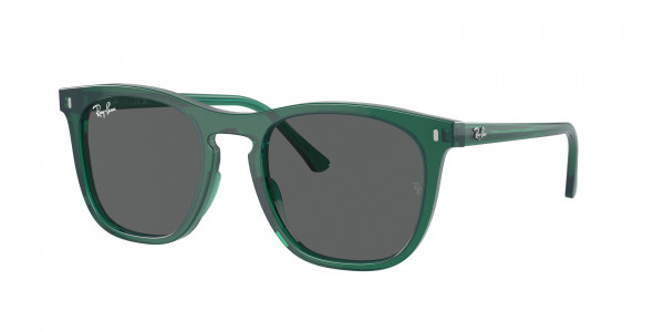 Ray-Ban RB2210 Sunglasses, 6615B1 TRANSPARENT GREEN DARK GREY (GREEN)