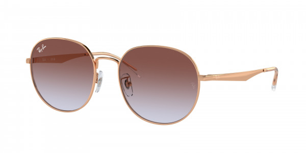 Ray-Ban RB3727D Sunglasses, 9202I8 ROSE GOLD LIGHT BLUE GRADIENT (GOLD)