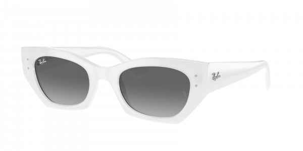 Ray-Ban RB4430F ZENA Sunglasses, 675911 ZENA WHITE SNOW GREY GRADIENT (WHITE)