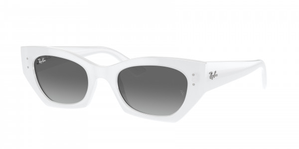 Ray-Ban RB4430 ZENA Sunglasses, 675911 ZENA WHITE SNOW GREY GRADIENT (WHITE)