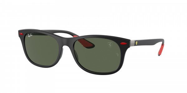 Ray-Ban RB4607M Sunglasses, F60271 MATTE BLACK DARK GREEN (BLACK)