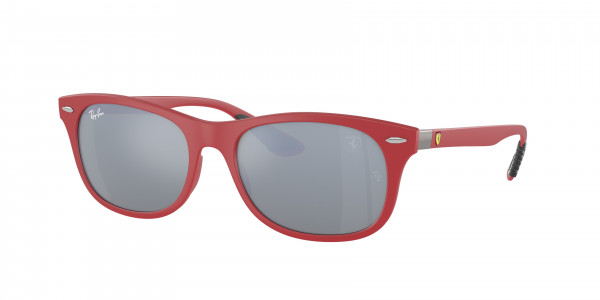 Ray-Ban RB4607M Sunglasses, F62830 MATTE RED GREEN MIRROR SILVER (RED)