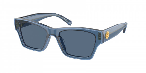 Tory Burch TY7207U Sunglasses, 200380 TRANSPARENT BLUE/BLUE DARK BLU (BLUE)