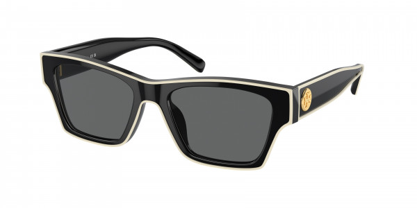 Tory Burch TY7207U Sunglasses, 200487 BLACK/IVORY DARK GREY (BLACK)
