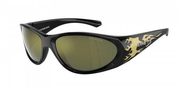 Arnette AN4342 ILUM 2.0 Sunglasses, 29476R ILUM 2.0 BLACK/GOLD FLAMES DAR (BLACK)