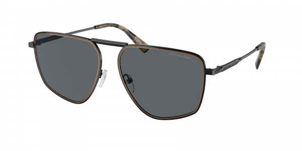 Michael Kors MK1153 SILVERTON Sunglasses, 100587 SILVERTON SHINY BLACK DARK GRE (BLACK)