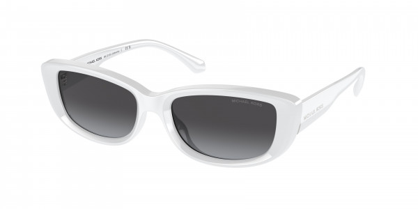 Michael Kors MK2210U ASHEVILLE Sunglasses, 31008G ASHEVILLE OPTIC WHITE DARK GRE (WHITE)