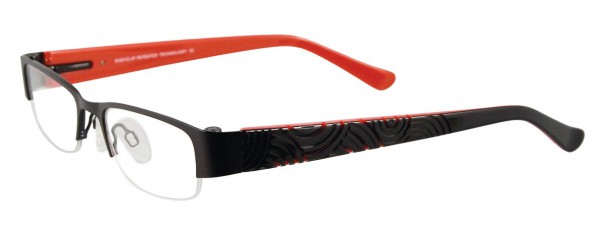 EasyClip EC105 Eyeglasses, SATIN RED AND BLACK