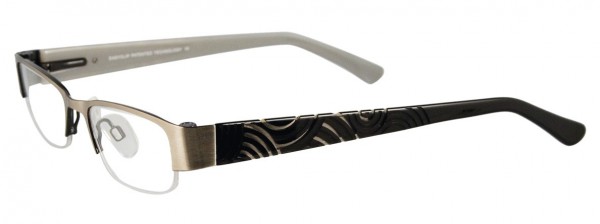 EasyClip EC105 Eyeglasses, SHINY SILVER AND BLACK