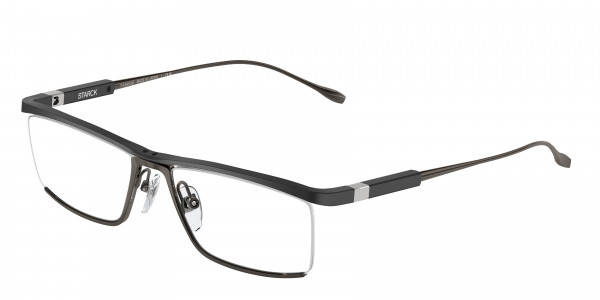 Starck Eyes SH2083T Eyeglasses, 0001 MATTE BLACK / GREY (BLACK)