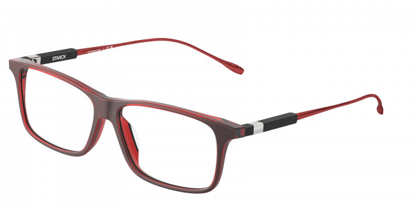 Starck Eyes SH3093 Eyeglasses, 0001 BLACK / RED (BLACK)