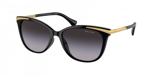 Ralph RA5309U Sunglasses, 50018G SHINY BLACK GRADIENT GREY (BLACK)