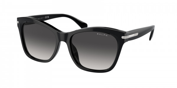 Ralph RA5310U Sunglasses, 50018G SHINY BLACK GRADIENT GREY (BLACK)