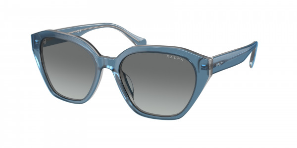 Ralph RA5315U Sunglasses, 606811 SHINY BLUE ON MILKY GREY GRADI (BLUE)