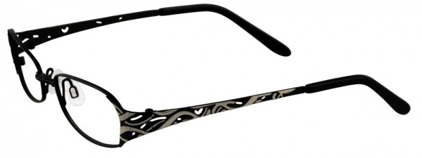 EasyClip EC107 Eyeglasses, SATIN BLACK AND SILVER
